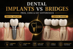 Dental Implants vs Bridges: Pros, Cons & Key Differences